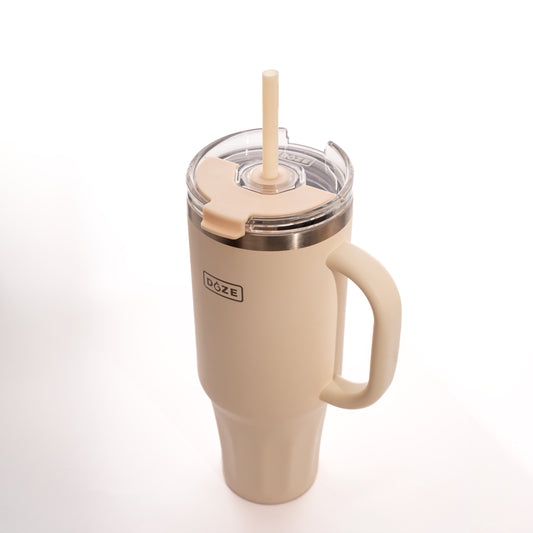 Beige 40oz Tumbler with Handle